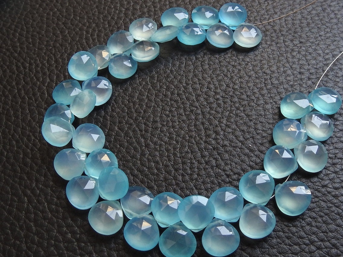 Sky Blue Chalcedony Faceted Hearts,Teardrop,Drop,Briolette,Wholesaler,Supplies,New Arrivals 8Inch Strand 11X11MM Approx (pme)CY2 | Save 33% - Rajasthan Living 15