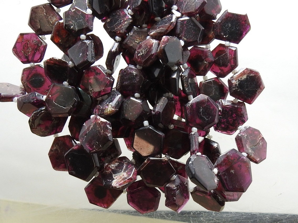 Rhodolite Garnet Hexagon,Faceted,Fancy Cut,Handmade,Loose Stone 8Inch Strand 18X15To10X8MM Approx,Wholesaler,Supplies,100%Natural | Save 33% - Rajasthan Living 16