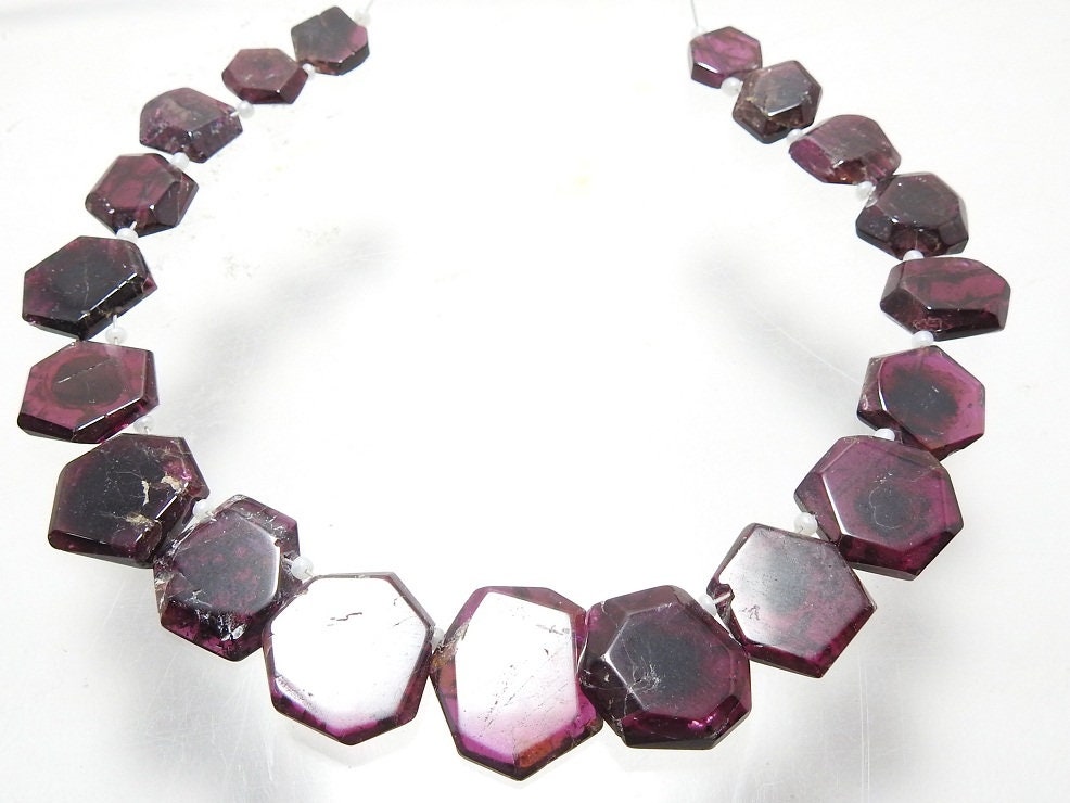 Rhodolite Garnet Hexagon,Faceted,Fancy Cut,Handmade,Loose Stone 8Inch Strand 18X15To10X8MM Approx,Wholesaler,Supplies,100%Natural | Save 33% - Rajasthan Living 15