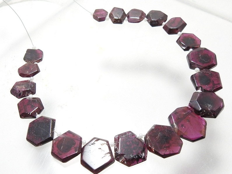 Rhodolite Garnet Hexagon,Faceted,Fancy Cut,Handmade,Loose Stone 8Inch Strand 18X15To10X8MM Approx,Wholesaler,Supplies,100%Natural | Save 33% - Rajasthan Living 17