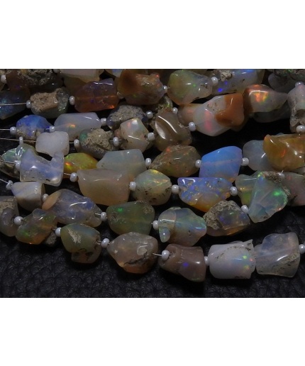 Ethiopian Opal Rough Tumble,Nugget,Polished,Loose Raw Stone,Multi Fire,Minerals Gemstone,8Inch Strand 12X10To8X6 MM Approx 100%Natural EO-2 | Save 33% - Rajasthan Living