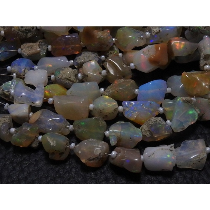 Ethiopian Opal Rough Tumble,Nugget,Polished,Loose Raw Stone,Multi Fire,Minerals Gemstone,8Inch Strand 12X10To8X6 MM Approx 100%Natural EO-2 | Save 33% - Rajasthan Living 6