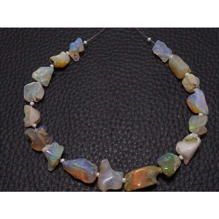 Ethiopian Opal Rough Tumble,Nugget,Polished,Loose Raw Stone,Multi Fire,Minerals Gemstone,8Inch Strand 12X10To8X6 MM Approx 100%Natural EO-2 | Save 33% - Rajasthan Living 7