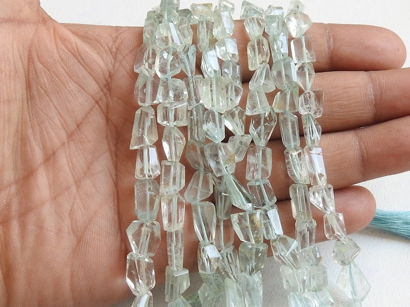 Natural Aquamarine Faceted Tumble,Nuggets,Step Cut,Loose Stone,Handmade,18Inch Strand 15X8To7X6MM Approx,Wholesale Price,New Arrival TU1 | Save 33% - Rajasthan Living 12