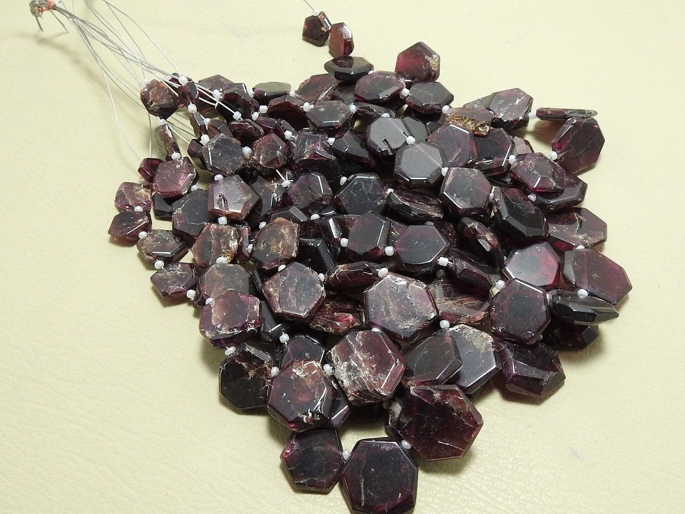 Rhodolite Garnet Hexagon,Faceted,Fancy Cut,Handmade,Loose Stone 8Inch Strand 18X15To10X8MM Approx,Wholesaler,Supplies,100%Natural | Save 33% - Rajasthan Living 19