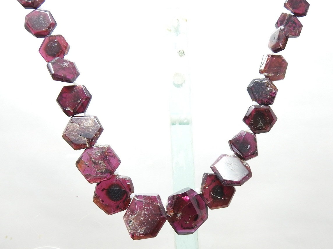 Rhodolite Garnet Hexagon,Faceted,Fancy Cut,Handmade,Loose Stone 8Inch Strand 18X15To10X8MM Approx,Wholesaler,Supplies,100%Natural | Save 33% - Rajasthan Living 18