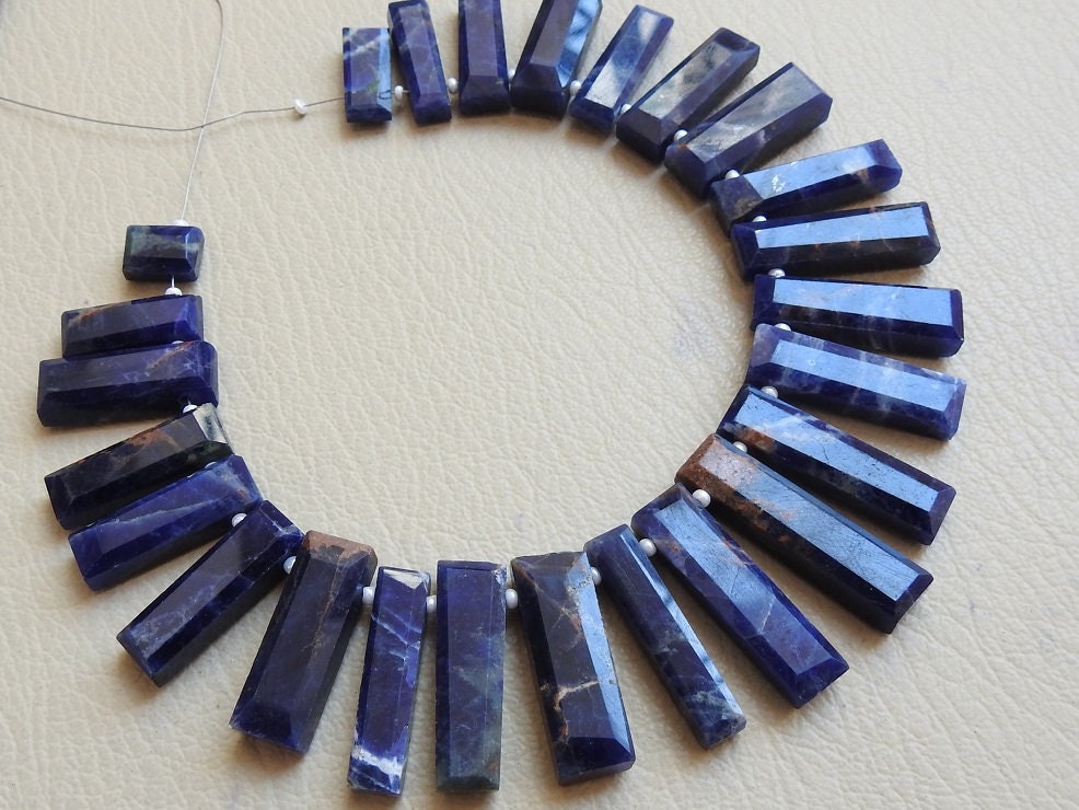 Sodalite Faceted Fancy Rectangle,Baguette,Briolette,Loose Stone,8Inch Strand 28X8To10X7MM Approx,Wholesaler,Supplies,100%Natural PME-BR8 | Save 33% - Rajasthan Living 12