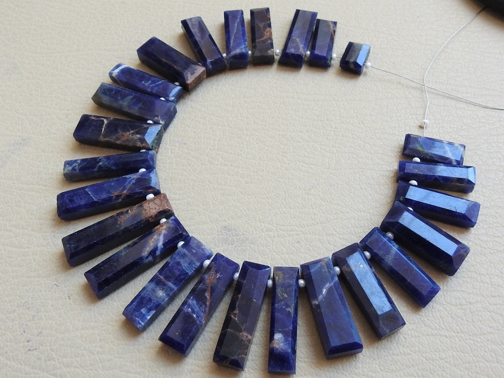 Sodalite Faceted Fancy Rectangle,Baguette,Briolette,Loose Stone,8Inch Strand 28X8To10X7MM Approx,Wholesaler,Supplies,100%Natural PME-BR8 | Save 33% - Rajasthan Living 14