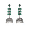 Green Color Oxidized Silver Plated handmade Brass Jhumka Jhumki Earrings Women | Save 33% - Rajasthan Living 8
