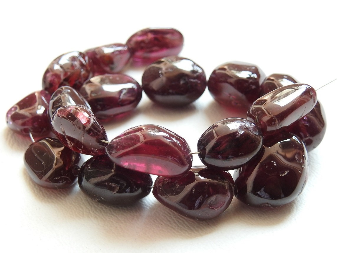 Natural Rhodolite Garnet Tumble,Smooth,Nuggets,Loose Bead,Handmade,For Making Jewelry,Wholesaler,12Inch 16X14To12X9MM Approx,PME-TU2 | Save 33% - Rajasthan Living 19