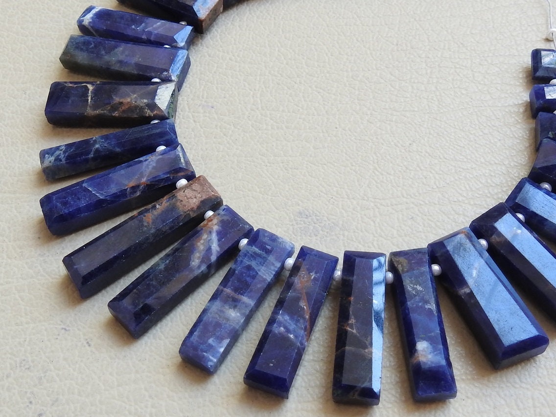 Sodalite Faceted Fancy Rectangle,Baguette,Briolette,Loose Stone,8Inch Strand 28X8To10X7MM Approx,Wholesaler,Supplies,100%Natural PME-BR8 | Save 33% - Rajasthan Living 13