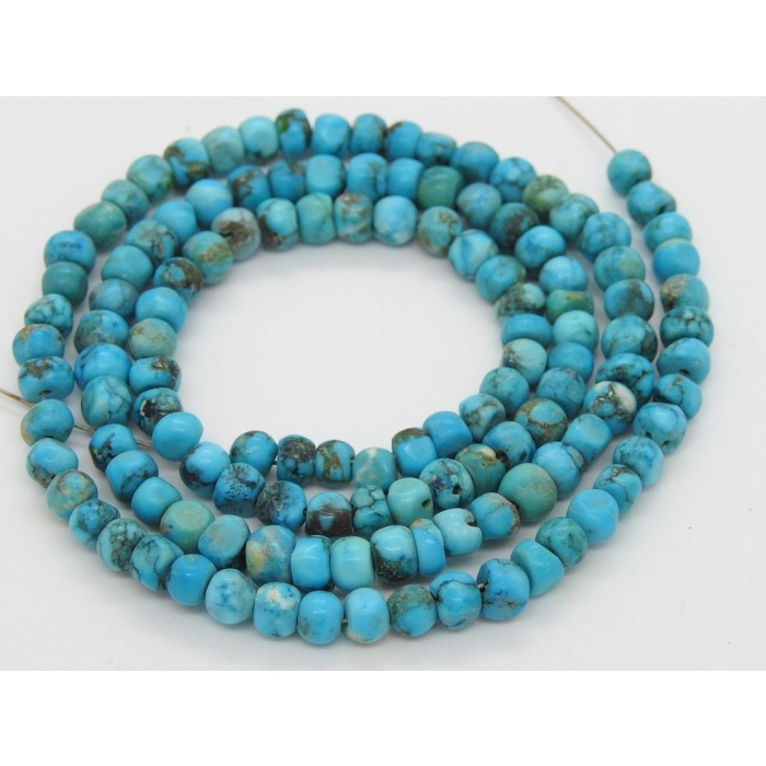Tibetan Turquoise Smooth Roundel Bead,Handmade,Loose Stone,Irregular Shape,Wholesaler,Supplies,14Inch Strand,100%Natural B2 | Save 33% - Rajasthan Living 6
