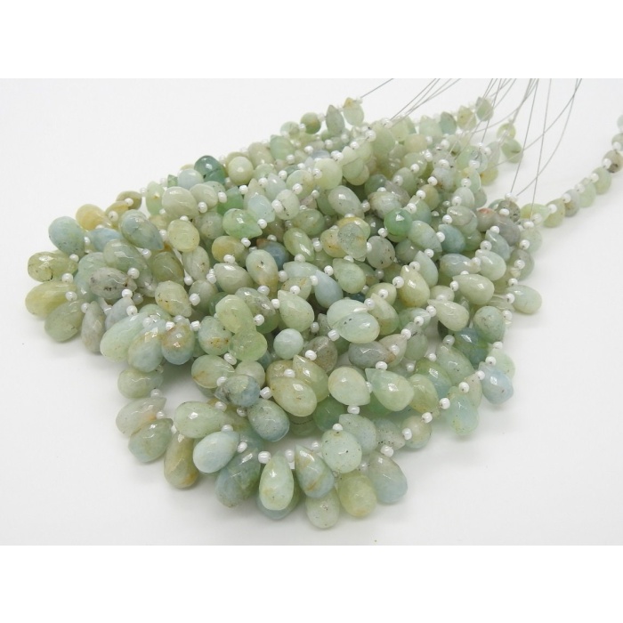 Aquamarine Faceted Drops,Teardrop,Loose Stone,Briolette,Wholesaler,Supplies,New Arrival 8Inch 12X8To8X5MM Approx 100%Natural BR4 | Save 33% - Rajasthan Living 8