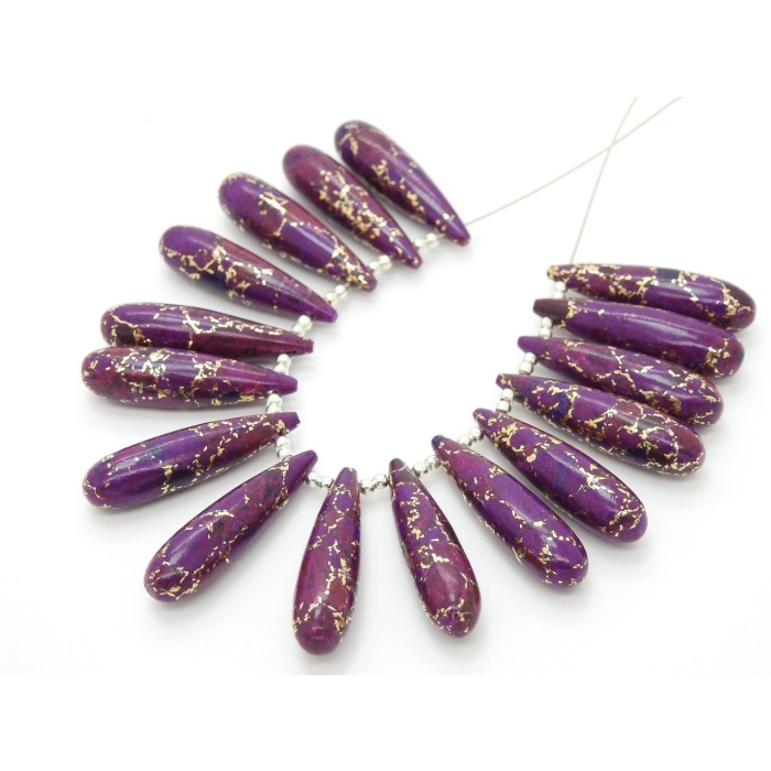 35MM Long Pair,Purple Copper Turquoise Smooth Elongated Drop,Teardrop,Loose Stone,For Making Earrings,Wholesale Price New Arrival PME-CY3 | Save 33% - Rajasthan Living 5