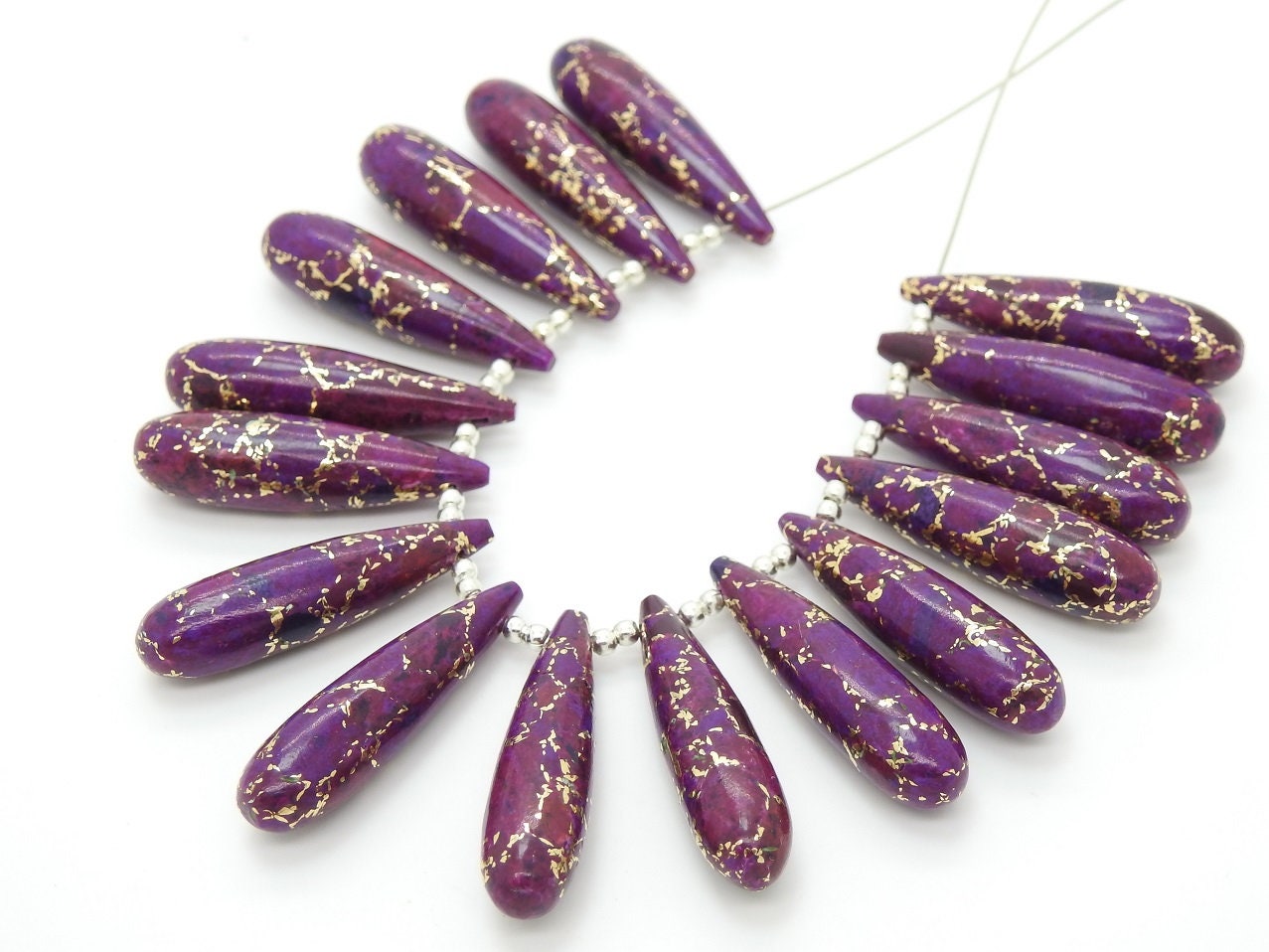 35MM Long Pair,Purple Copper Turquoise Smooth Elongated Drop,Teardrop,Loose Stone,For Making Earrings,Wholesale Price New Arrival PME-CY3 | Save 33% - Rajasthan Living 12