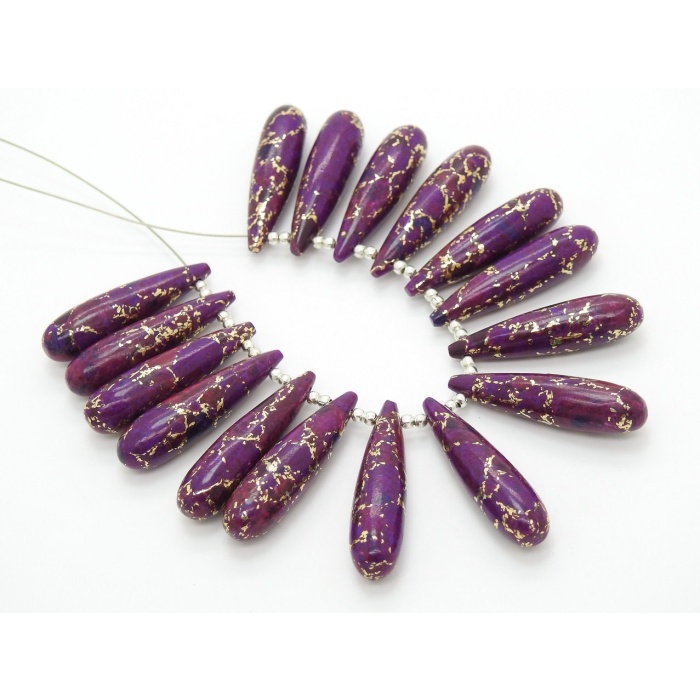 35MM Long Pair,Purple Copper Turquoise Smooth Elongated Drop,Teardrop,Loose Stone,For Making Earrings,Wholesale Price New Arrival PME-CY3 | Save 33% - Rajasthan Living 9