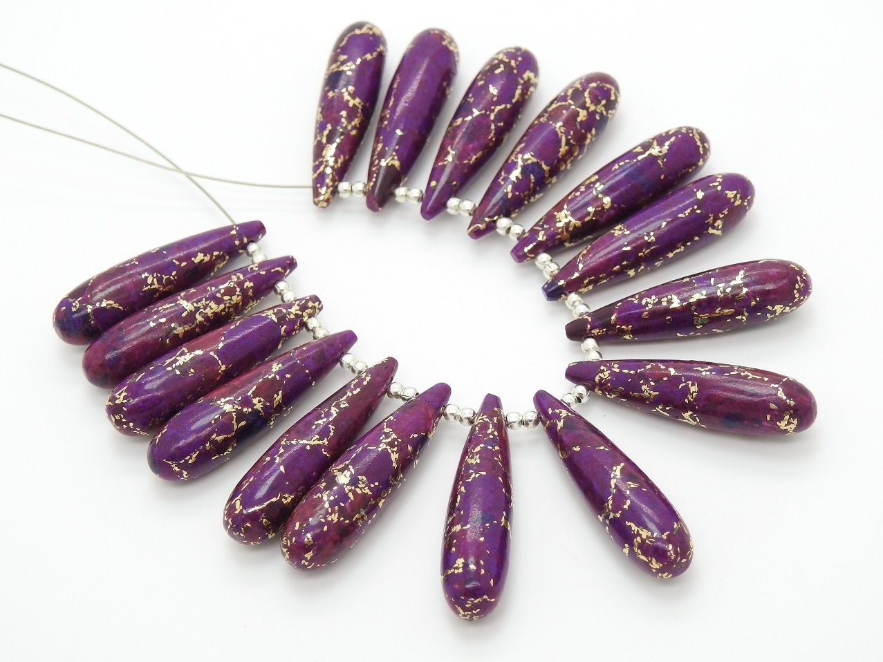 35MM Long Pair,Purple Copper Turquoise Smooth Elongated Drop,Teardrop,Loose Stone,For Making Earrings,Wholesale Price New Arrival PME-CY3 | Save 33% - Rajasthan Living 15