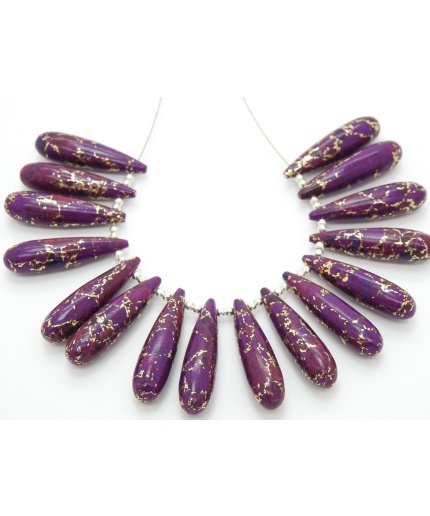 35MM Long Pair,Purple Copper Turquoise Smooth Elongated Drop,Teardrop,Loose Stone,For Making Earrings,Wholesale Price New Arrival PME-CY3 | Save 33% - Rajasthan Living 3