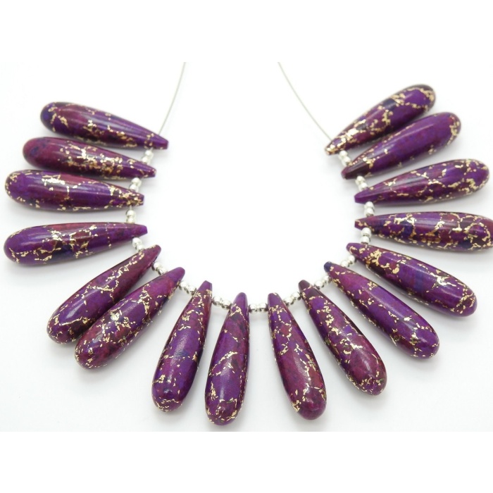 35MM Long Pair,Purple Copper Turquoise Smooth Elongated Drop,Teardrop,Loose Stone,For Making Earrings,Wholesale Price New Arrival PME-CY3 | Save 33% - Rajasthan Living 6