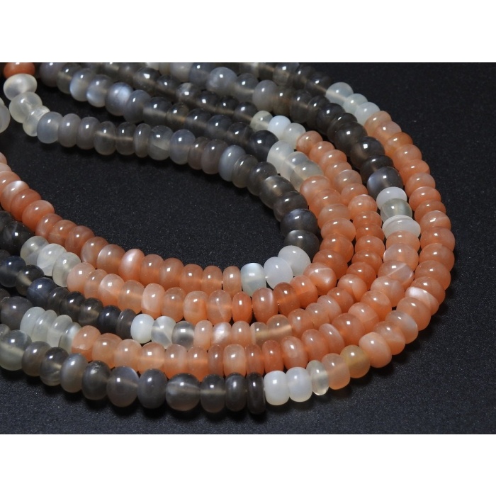 Moonstone Smooth Roundel Beads,Multi Shaded,Handmade,Loose Stone,Necklace,16Inch Strand 5To7MM Approx,Wholesaler,100%Natural PME-B7 | Save 33% - Rajasthan Living 11