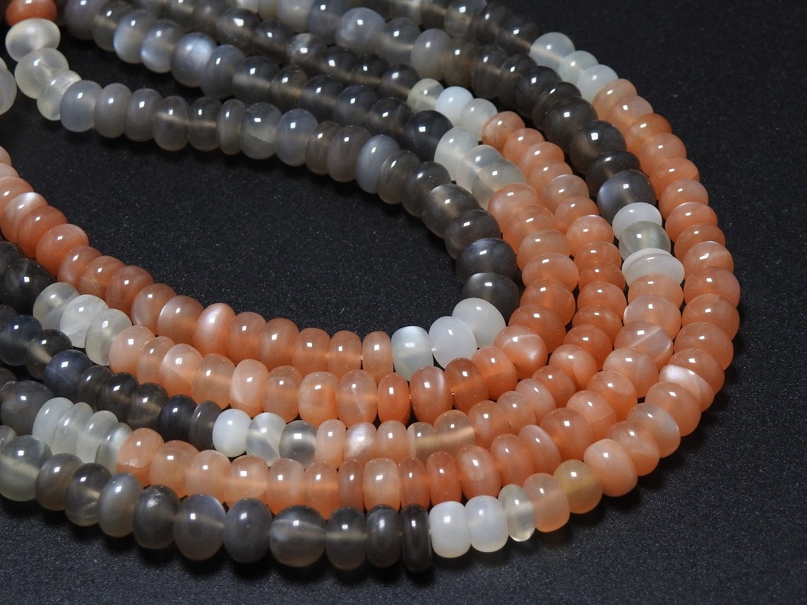 Moonstone Smooth Roundel Beads,Multi Shaded,Handmade,Loose Stone,Necklace,16Inch Strand 5To7MM Approx,Wholesaler,100%Natural PME-B7 | Save 33% - Rajasthan Living 18