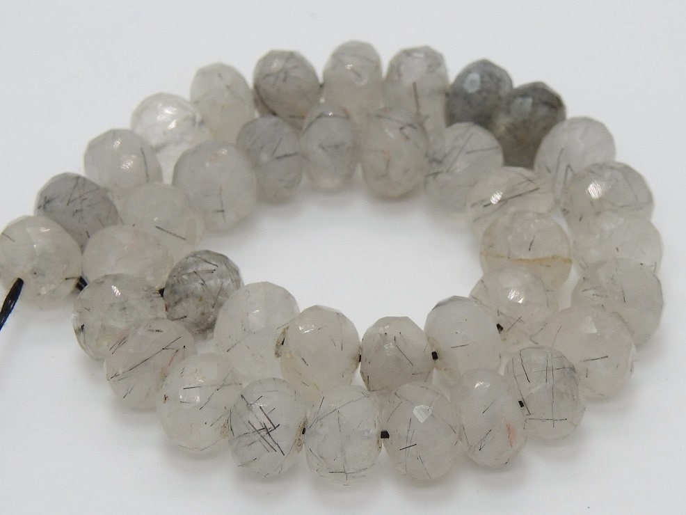 Black Rutile Quartz Faceted Roundel Beads,Loose Stone,Handmade,For Making Jewelry,10Inchs Strand 8MM Approx,Wholesaler,Supplies PME-B3 | Save 33% - Rajasthan Living 14
