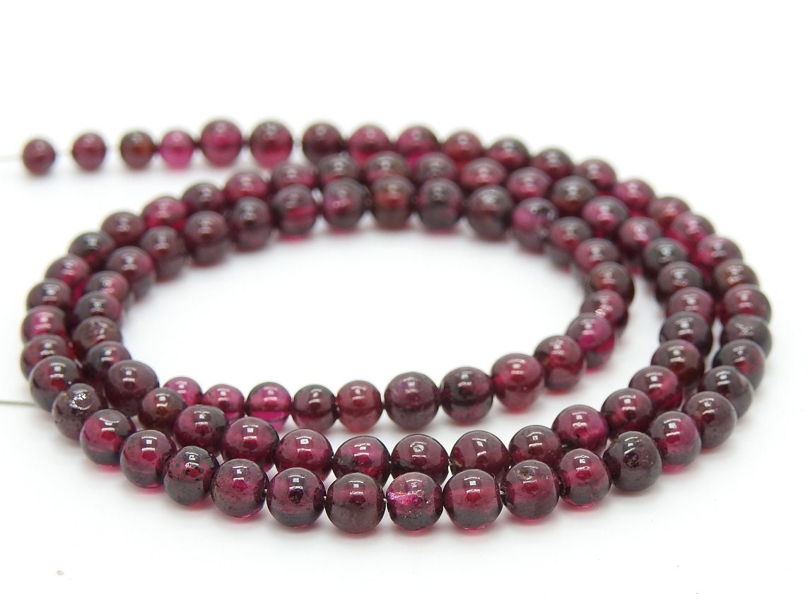 100%Natural,Rhodolite Garnet Smooth Sphere Ball Bead,Round,Handmade,For Making Jewelry,Loose Stone,16Inch 3To4MM Approx,Wholesaler B6 | Save 33% - Rajasthan Living 13