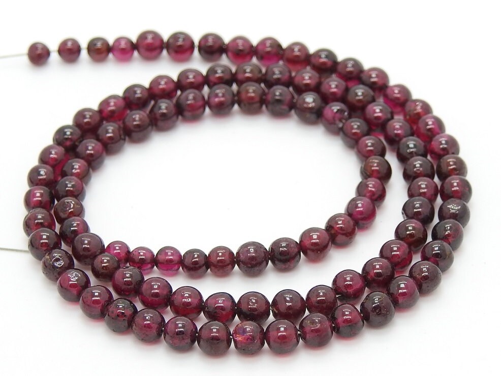100%Natural,Rhodolite Garnet Smooth Sphere Ball Bead,Round,Handmade,For Making Jewelry,Loose Stone,16Inch 3To4MM Approx,Wholesaler B6 | Save 33% - Rajasthan Living 17