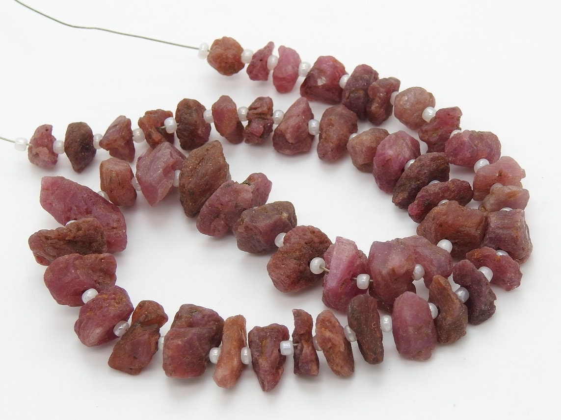 Natural Ruby Rough,Anklet,Chip,Uncut,Beads,Loose Raw,Minerals Crystal 9Inch Strand 13X7To7X7MM Approx Wholesaler Supplies R3 | Save 33% - Rajasthan Living 13