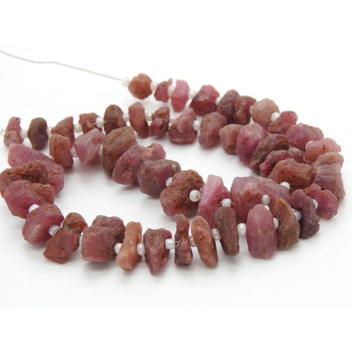 Natural Ruby Rough,Anklet,Chip,Uncut,Beads,Loose Raw,Minerals Crystal 9Inch Strand 13X7To7X7MM Approx Wholesaler Supplies R3 | Save 33% - Rajasthan Living 5
