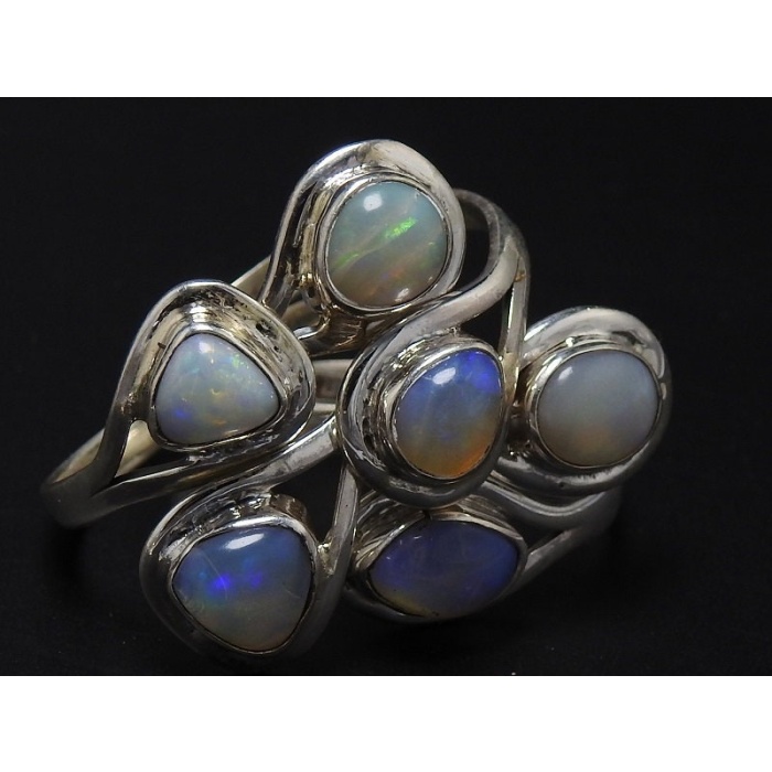 Australian Opal Ring,Sterling Silver Jewelry,Multi Fire,Adjustable,Handmade,One Of A Kind,Gift For Her,Wholesaler,Supplies,New Arrivals MS | Save 33% - Rajasthan Living 6