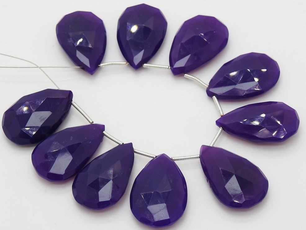 Dark Purple Chalcedony Faceted Teardrop,Drop,Handmade,Loose Stone,Earrings Pair,Wholesaler,Supplies,25X15MM Approx,PME-CY3 | Save 33% - Rajasthan Living 11