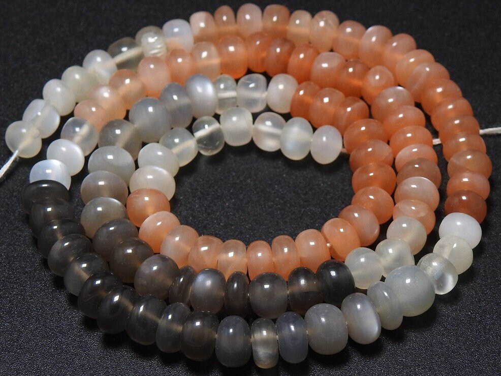 Moonstone Smooth Roundel Beads,Multi Shaded,Handmade,Loose Stone,Necklace,16Inch Strand 5To7MM Approx,Wholesaler,100%Natural PME-B7 | Save 33% - Rajasthan Living 15