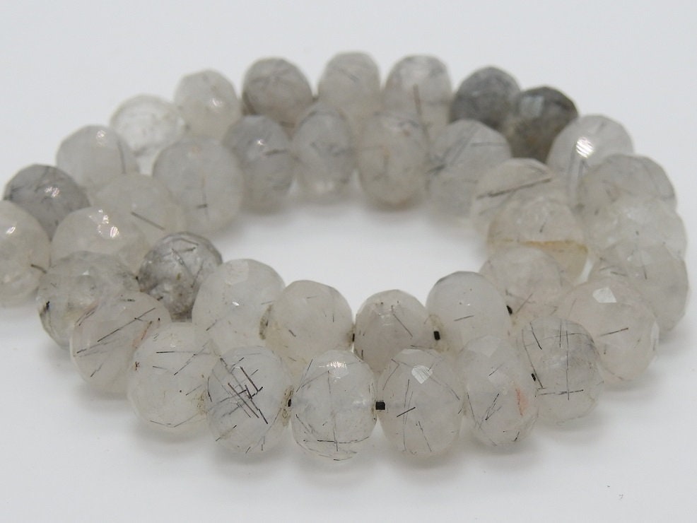 Black Rutile Quartz Faceted Roundel Beads,Loose Stone,Handmade,For Making Jewelry,10Inchs Strand 8MM Approx,Wholesaler,Supplies PME-B3 | Save 33% - Rajasthan Living 12