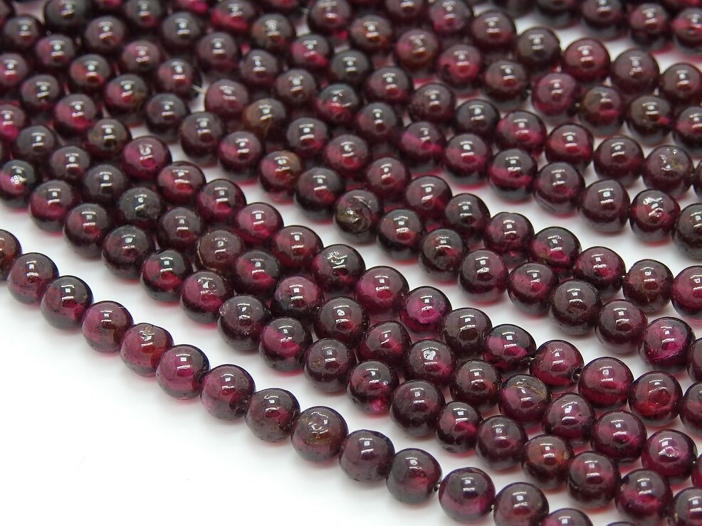 100%Natural,Rhodolite Garnet Smooth Sphere Ball Bead,Round,Handmade,For Making Jewelry,Loose Stone,16Inch 3To4MM Approx,Wholesaler B6 | Save 33% - Rajasthan Living 15