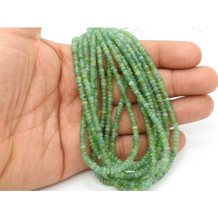 100%Natural Emerald Faceted Roundel Beads,Loose Stone,Handmade,Gemstone For Necklaces Wholesale Price New Arrival 12Inch Strand (pme) B12 | Save 33% - Rajasthan Living 7
