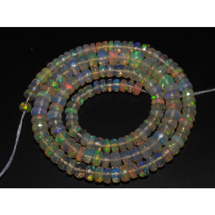 Ethiopian Opal Faceted Roundel Beads,Loose Stone,Multi Fire,Handmade,For Making Jewelry,4To6MM Approx,Wholesaler,Supplies,100%NaturalPME-EO2 | Save 33% - Rajasthan Living 8