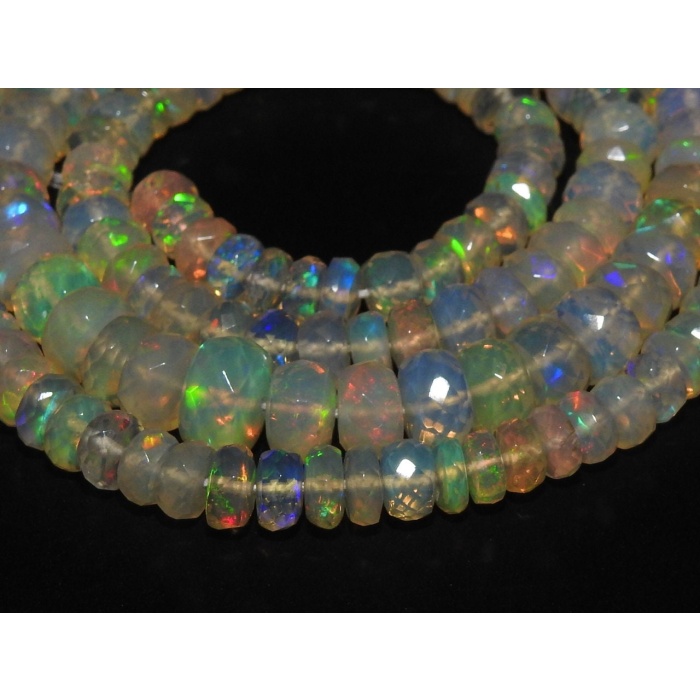 Ethiopian Opal Faceted Roundel Beads,Loose Stone,Multi Fire,Handmade,For Making Jewelry,4To6MM Approx,Wholesaler,Supplies,100%NaturalPME-EO2 | Save 33% - Rajasthan Living 9