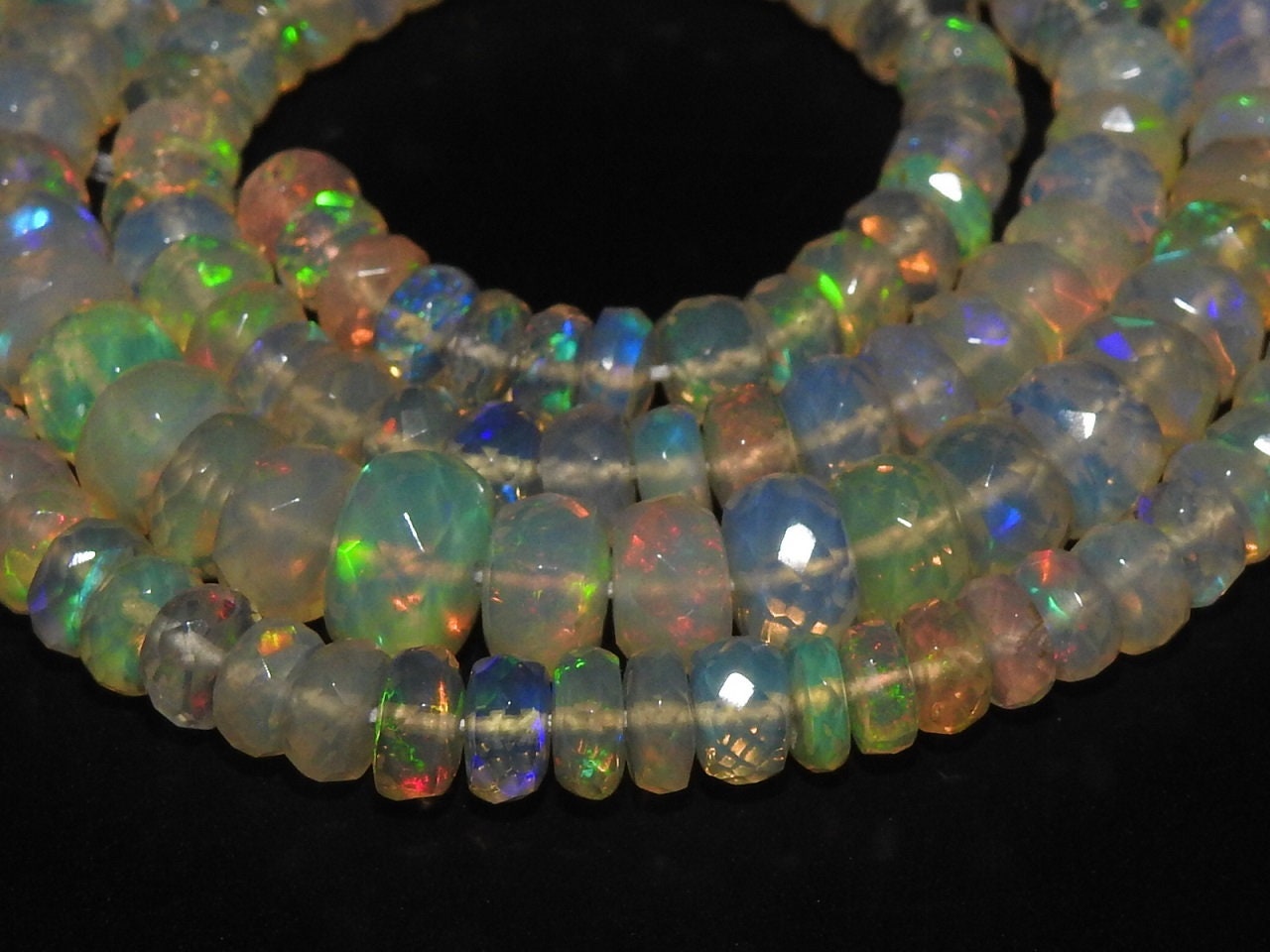 Ethiopian Opal Faceted Roundel Beads,Loose Stone,Multi Fire,Handmade,For Making Jewelry,4To6MM Approx,Wholesaler,Supplies,100%NaturalPME-EO2 | Save 33% - Rajasthan Living 14