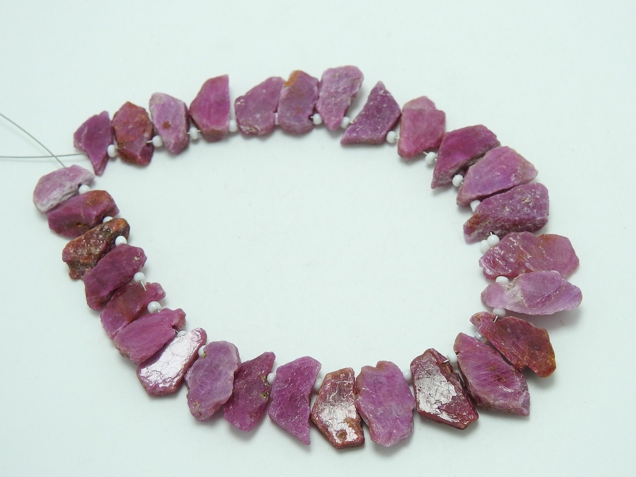 African Ruby Natural Chrystal Rough Slice,Slab,Stick,Nuggets,Loose Raw,8Inchs Strand 18X10To15X6MM Approx,Wholesale Price,New Arrival R4 | Save 33% - Rajasthan Living 16
