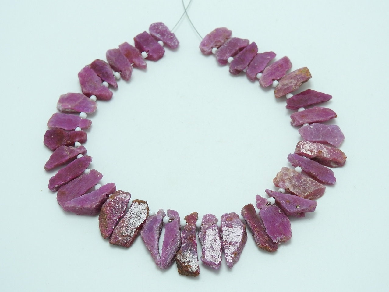 African Ruby Natural Chrystal Rough Slice,Slab,Stick,Nuggets,Loose Raw,8Inchs Strand 18X10To15X6MM Approx,Wholesale Price,New Arrival R4 | Save 33% - Rajasthan Living 15