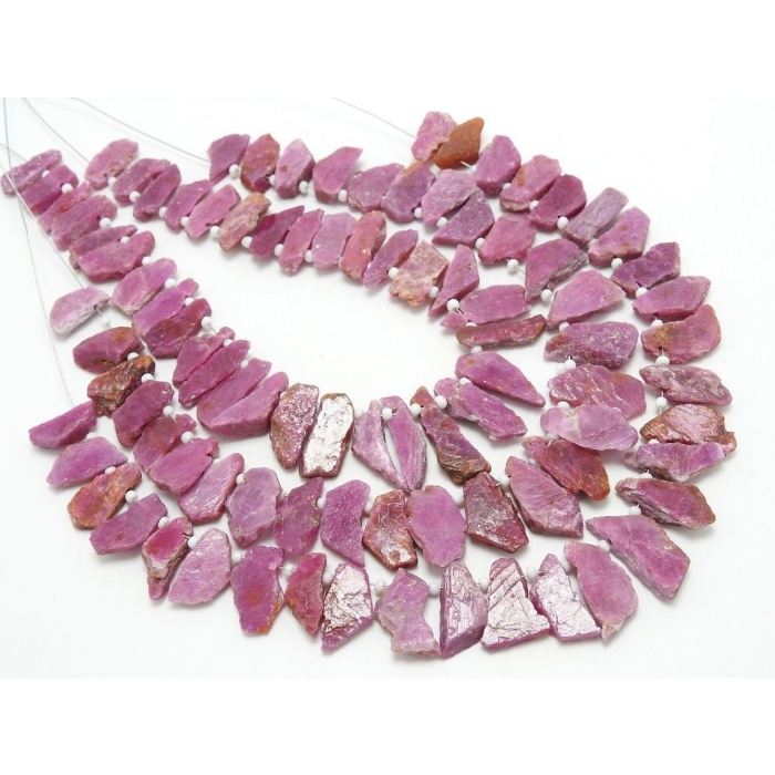 African Ruby Natural Chrystal Rough Slice,Slab,Stick,Nuggets,Loose Raw,8Inchs Strand 18X10To15X6MM Approx,Wholesale Price,New Arrival R4 | Save 33% - Rajasthan Living 6