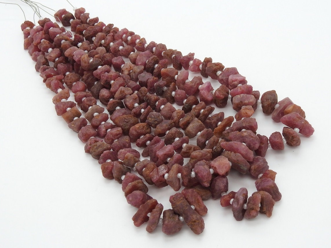Natural Ruby Rough,Anklet,Chip,Uncut,Beads,Loose Raw,Minerals Crystal 9Inch Strand 13X7To7X7MM Approx Wholesaler Supplies R3 | Save 33% - Rajasthan Living 15