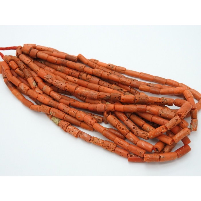 100%Natural,Red Coral Smooth Tubes,Cylinder,Drum,Handmade,For Making Jewelry,Necklace,16 Inch 15X7To9X7 MM Approx,Wholesaler,Supplies BK-CR2 | Save 33% - Rajasthan Living 9