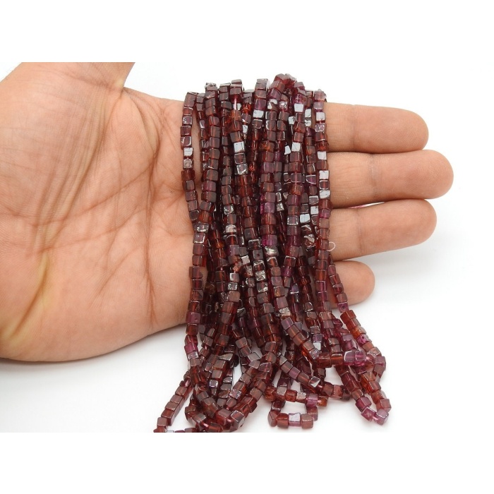 16 Inch Natural Garnet Smooth Cube,Box,Beads,Handmade,Rhodolite Garnet,Loose Bead,Natural Gemstone PME-CB1 | Save 33% - Rajasthan Living 6