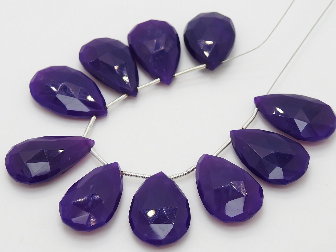 Dark Purple Chalcedony Faceted Teardrop,Drop,Handmade,Loose Stone,Earrings Pair,Wholesaler,Supplies,25X15MM Approx,PME-CY3 | Save 33% - Rajasthan Living 13