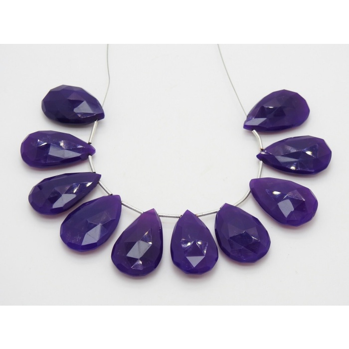 Dark Purple Chalcedony Faceted Teardrop,Drop,Handmade,Loose Stone,Earrings Pair,Wholesaler,Supplies,25X15MM Approx,PME-CY3 | Save 33% - Rajasthan Living 6