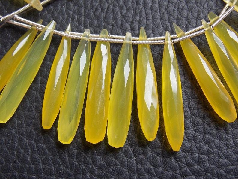 35MM Long Pair,Yellow Chalcedony Faceted Elongated Drops,Teardrop,Loose Stone,For Making Earrings Jewelry,Wholesaler,Supplies PME-CY2 | Save 33% - Rajasthan Living 16