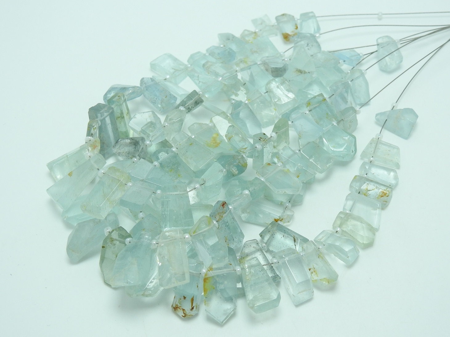 100%Natural,Aquamarine Faceted Fancy Shape,Briolette,Tumble,Nugget,8Inch 19X8To10X9MM Approx,Wholesaler,Supplies BR4 | Save 33% - Rajasthan Living 13