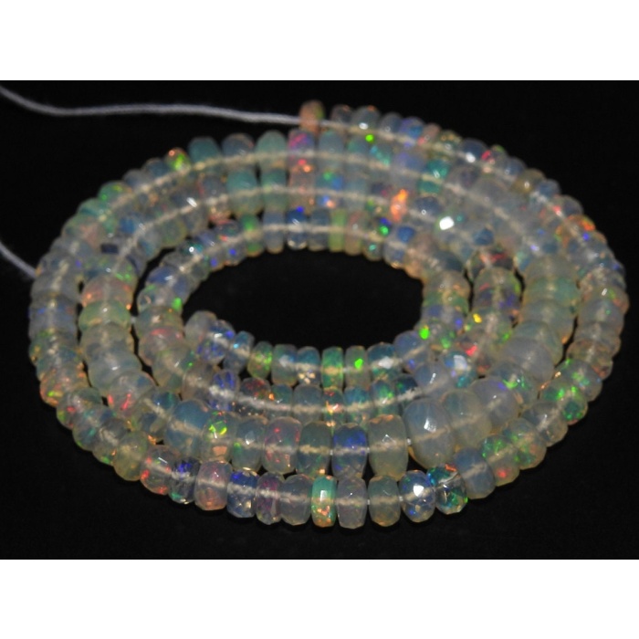 100%Natural Ethiopian Opal Faceted Roundel Bead,Multi Fire Opal,Loose Bead,Opal Beads,Handmade Bead,Fire Opal 4 To 6 MM Approx | Save 33% - Rajasthan Living 10